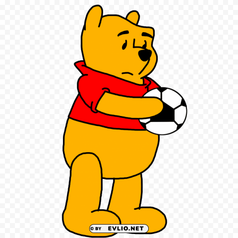 winnie pooh holding soccer PNG with no background free download