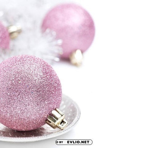 with pink christmas balls Transparent PNG Isolated Graphic Detail