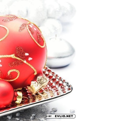 with red christmas balls Transparent PNG Isolated Illustration