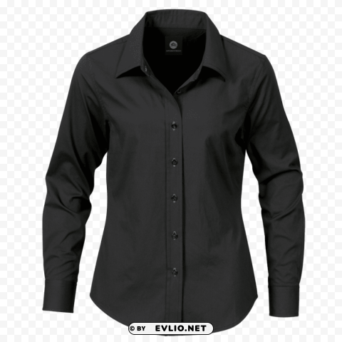women black dress shirt Isolated Design Element in Transparent PNG