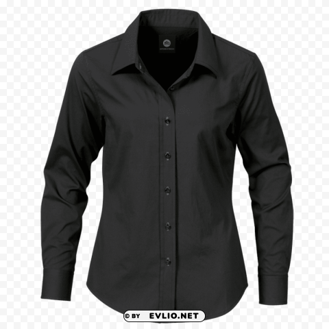 Women Black Dress Shirt Isolated Design Element In Transparent PNG