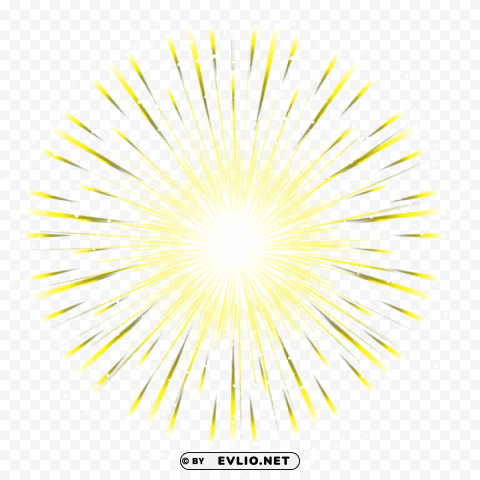 yellow firework Isolated Element on Transparent PNG