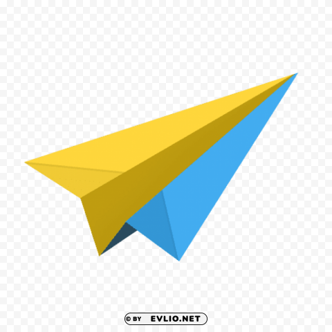 yellow paper plane PNG images no background