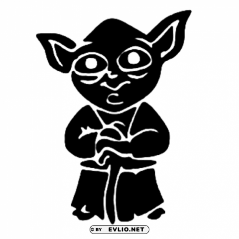 yoda black and whi PNG images without restrictions clipart png photo - 2d74273d