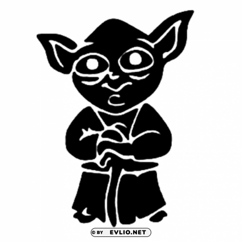 yoda black and whi PNG images without subscription