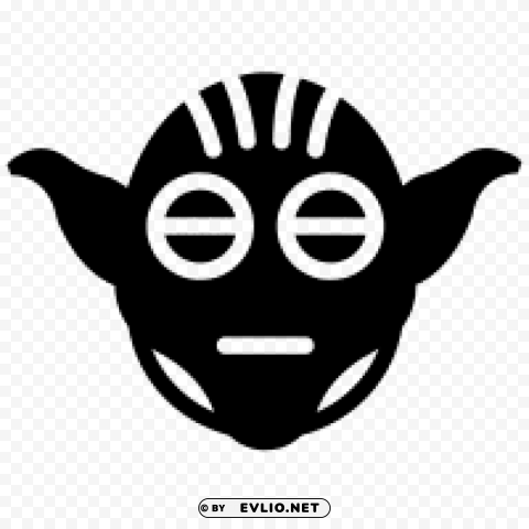 yoda black and white s PNG images with alpha transparency diverse set