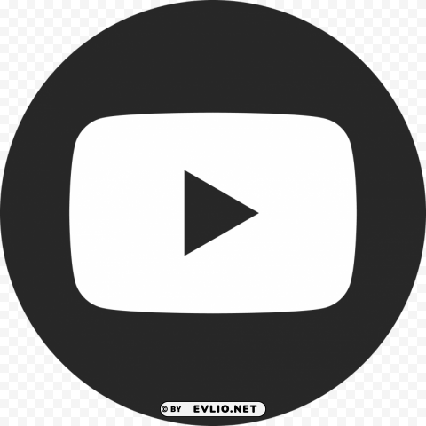 youtube icon black and white PNG transparent pictures for editing