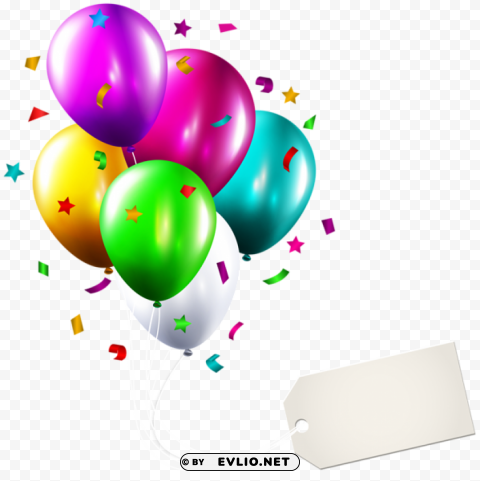 balloons with empty tag PNG Image with Clear Background Isolation
