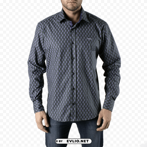 blue long printed sleeve shirt PNG graphics with clear alpha channel broad selection