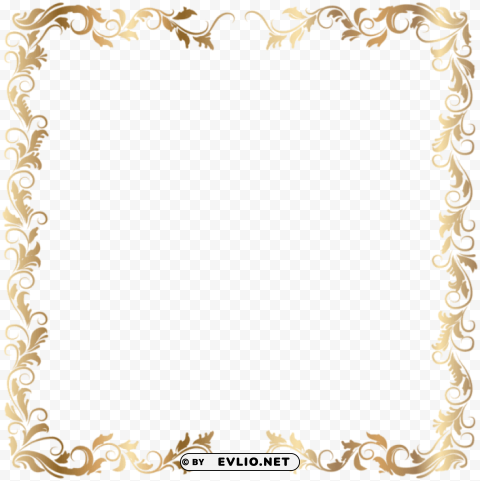 border deco frame gold Transparent Background PNG Isolated Character