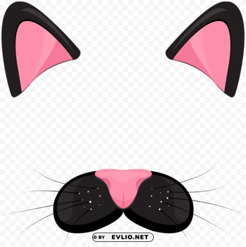 cat black face mask PNG transparent design bundle