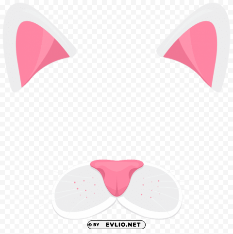 cat white face mask PNG art