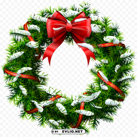 Christmas Wreath With Snow Transparent Background PNG Images Comprehensive Collection