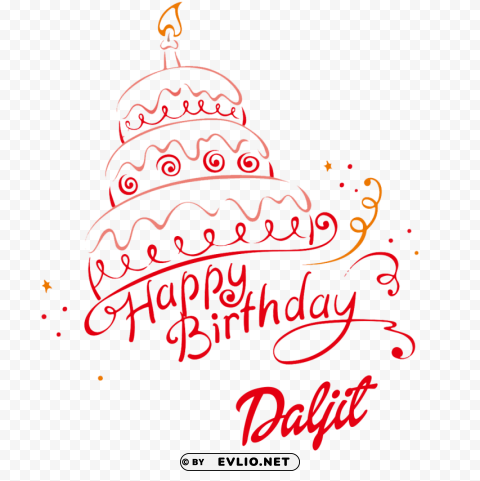daljit happy birthday name Transparent Background Isolation of PNG