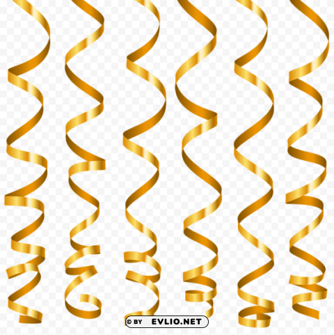 gold curly ribbons Transparent PNG stock photos