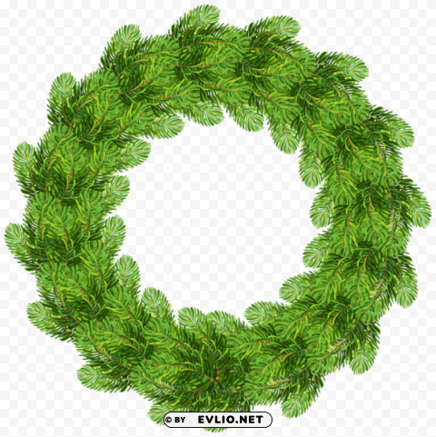 green christmas pine wreath Transparent Cutout PNG Isolated Element