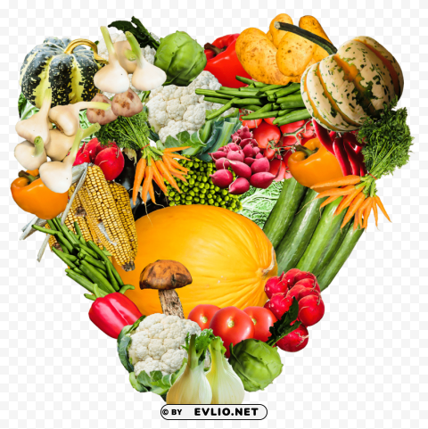 Heart Vegetables Isolated Subject with Transparent PNG