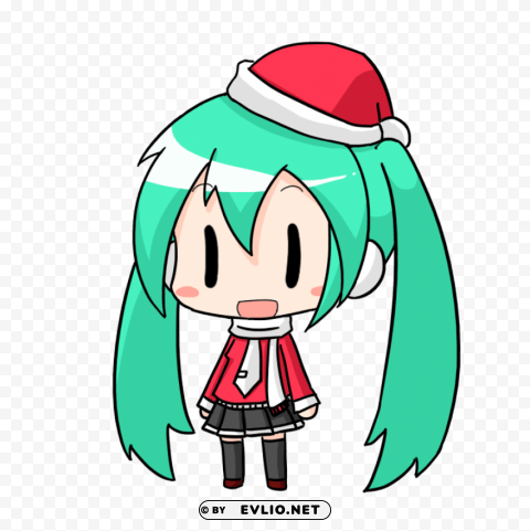 miku christmas PNG images with alpha channel diverse selection
