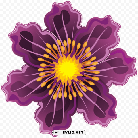 PNG image of purple flower Isolated Graphic on Clear Background PNG with a clear background - Image ID 0c82be43