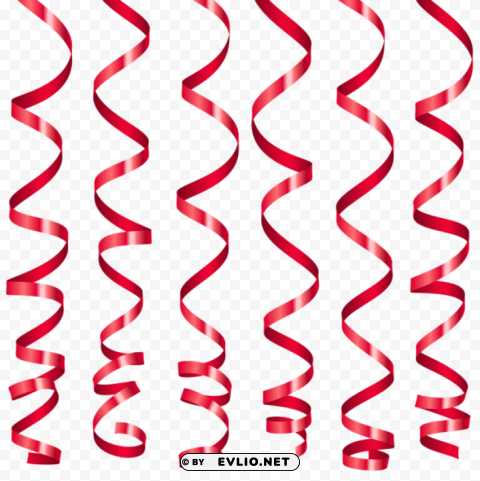 red curly ribbons Alpha channel PNGs