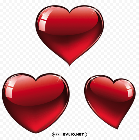 red hearts Transparent Background Isolated PNG Design