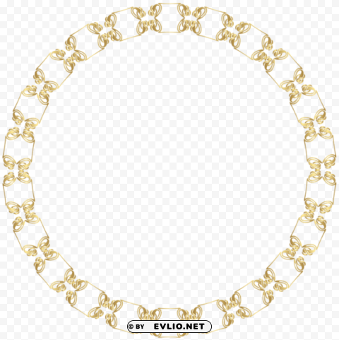 round border frame gold PNG Image with Clear Isolation
