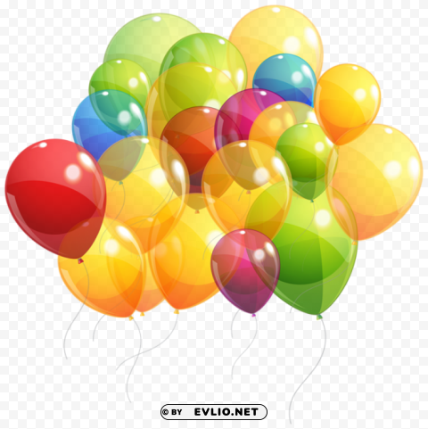  colorful balloons bunch PNG Image Isolated with Transparent Detail