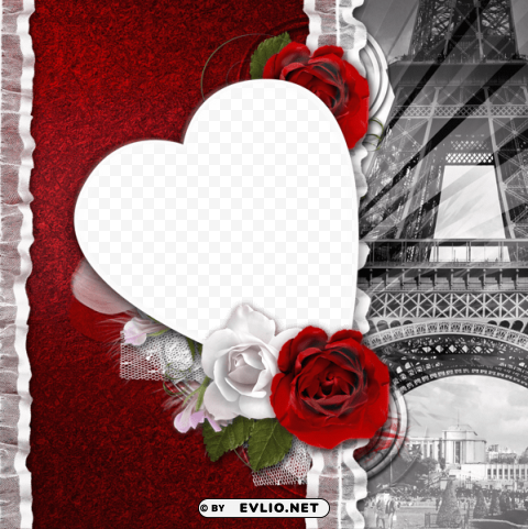  romantic frame love in paris PNG images with transparent overlay