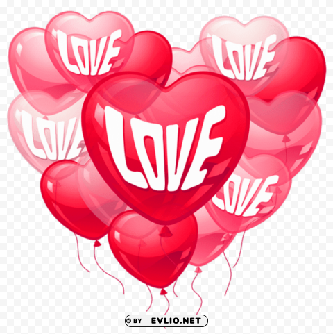 valentines day pink love heart baloonspicture Alpha PNGs