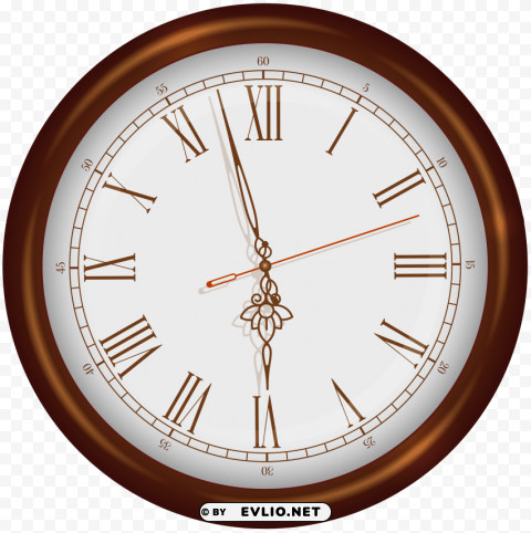 brown wall clock Isolated Element in Transparent PNG