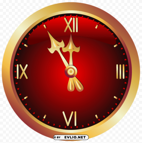 Christmas Red Clockpicture Transparent PNG Images For Graphic Design