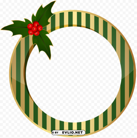 christmas round frame transparent PNG isolated
