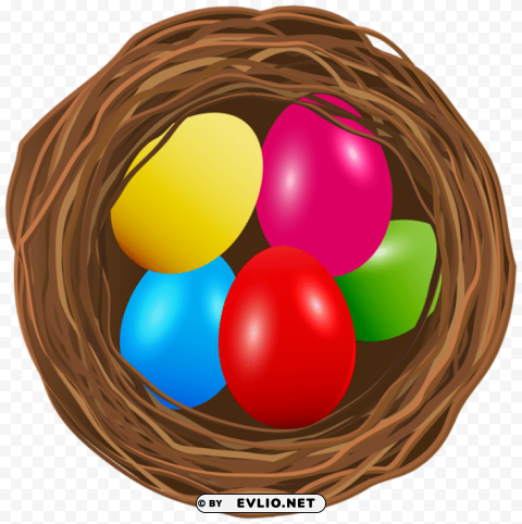 easter egg nest Isolated Graphic Element in Transparent PNG