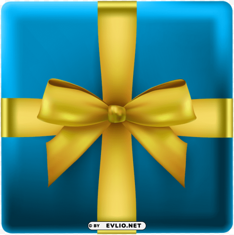 gift box from above blue PNG images with alpha transparency layer