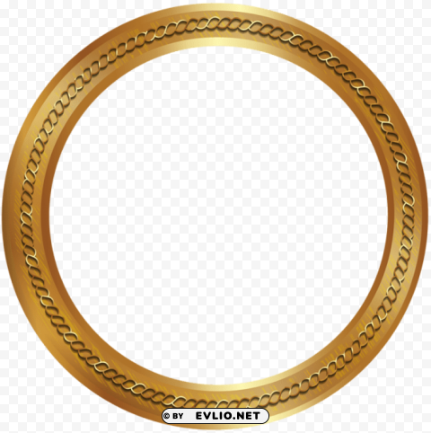 gold frame border round PNG images with alpha mask
