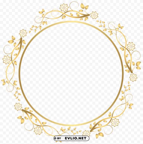 gold round floral border PNG files with transparent canvas extensive assortment