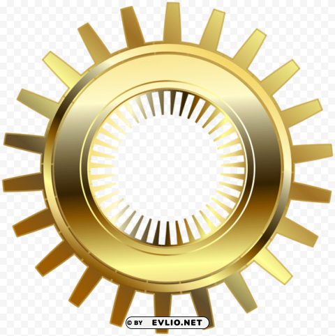 gold steampunk gear PNG Image with Transparent Background Isolation