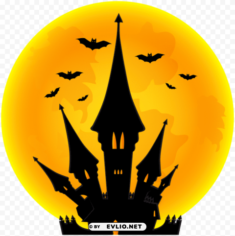 halloween moon and castle PNG images without subscription