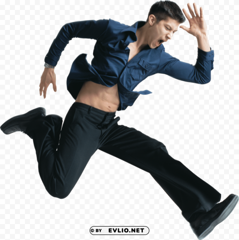 Transparent background PNG image of jumping man Isolated Character with Transparent Background PNG - Image ID f4578ee5
