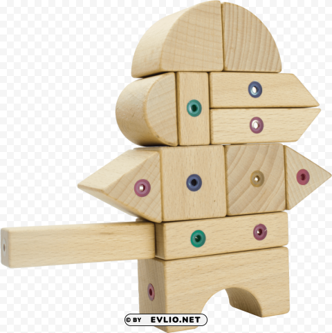 magnetic wooden building toy ClearCut Background Isolated PNG Graphic Element