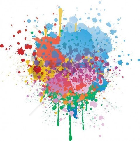 neon color splash on white PNG images with alpha transparency layer