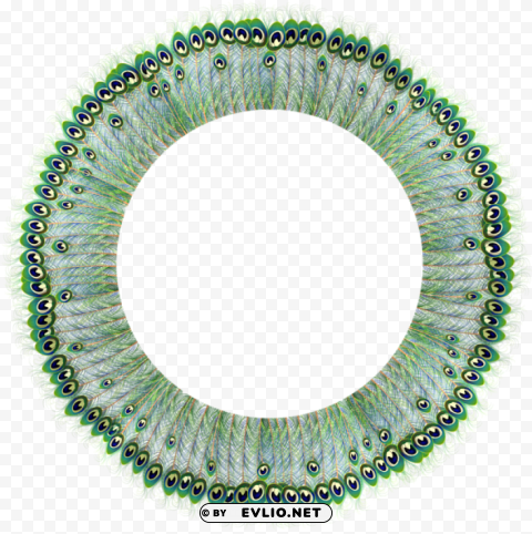 Peacock Round Frame PNG Files With No Royalties