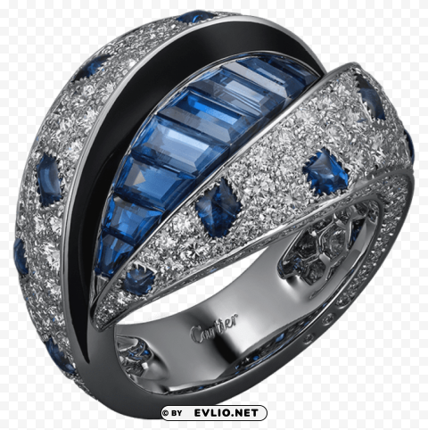 ring with blue diamonds HighQuality Transparent PNG Isolated Artwork