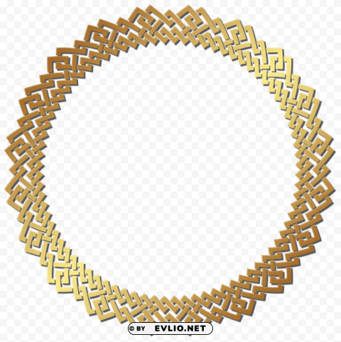 Round Golden Border Frame PNG Graphic With Clear Background Isolation