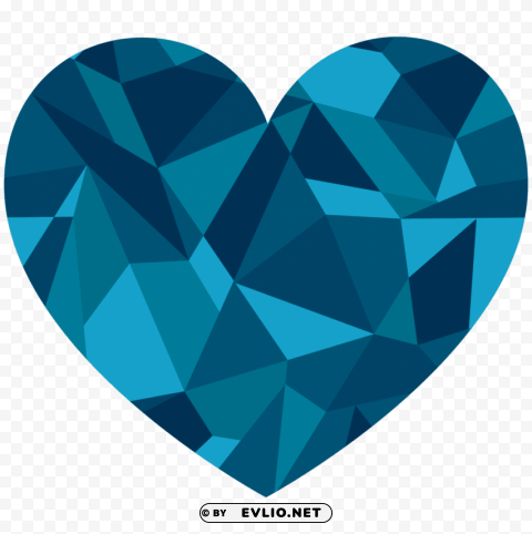 sapphire heart PNG Image with Isolated Icon