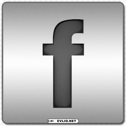 Steel Facebook Icons PNG Isolated