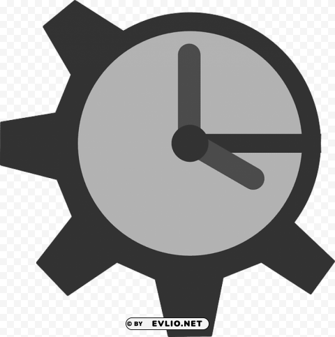 Clock Gear PNG Image with Isolated Icon