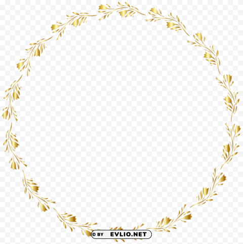 gold round floral border transparent PNG Graphic with Isolated Design