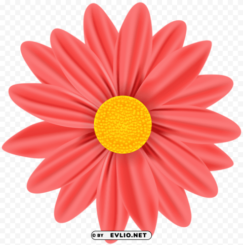 red daisy PNG Image with Isolated Icon