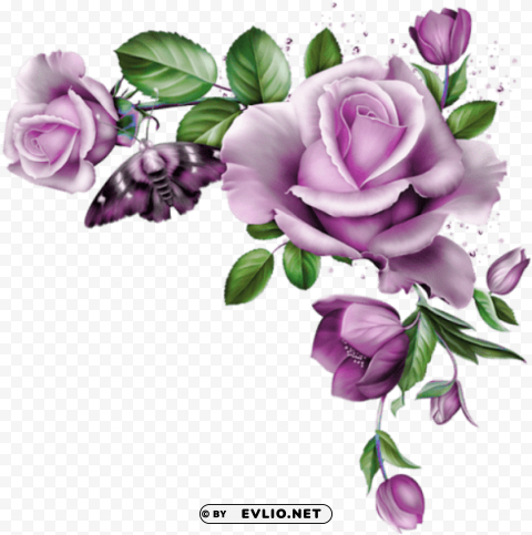 rose flowers corner PNG transparent designs for projects